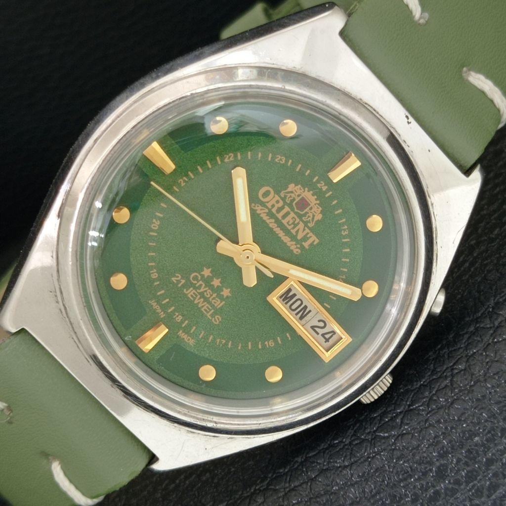 

АВТОМАТИЧЕСКИЕ ВИНТАЖНЫЕ ORIENT CRYSTAL 46941 ЯПОНИЯ МУЖСКИЕ ЧАСЫ С ЗЕЛЕНЫМ ЦИФЕРБЛАТОМ a706928-1