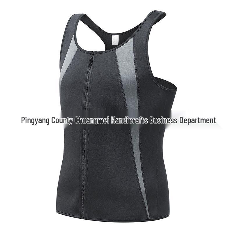 Gilet da uomo taglie forti con zip traspirante per modellare il corpo e fitness