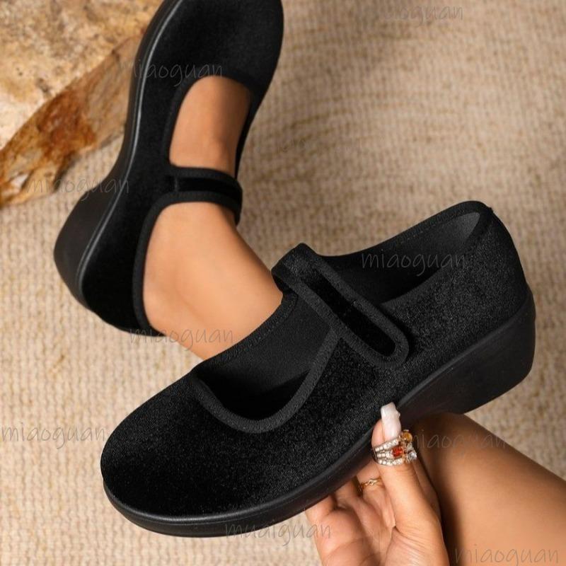 Satin Mid Heel Pumps Round Toe Shallow Women's Shoes 2025 Autumn Solid Color Concise Casual Shoes Comfortable Loafers Size 36-43