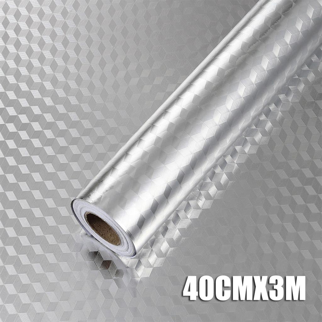 Kitchen Backsplash Wallpaper Peel and Stick Aluminum Foil Contact Paper Self