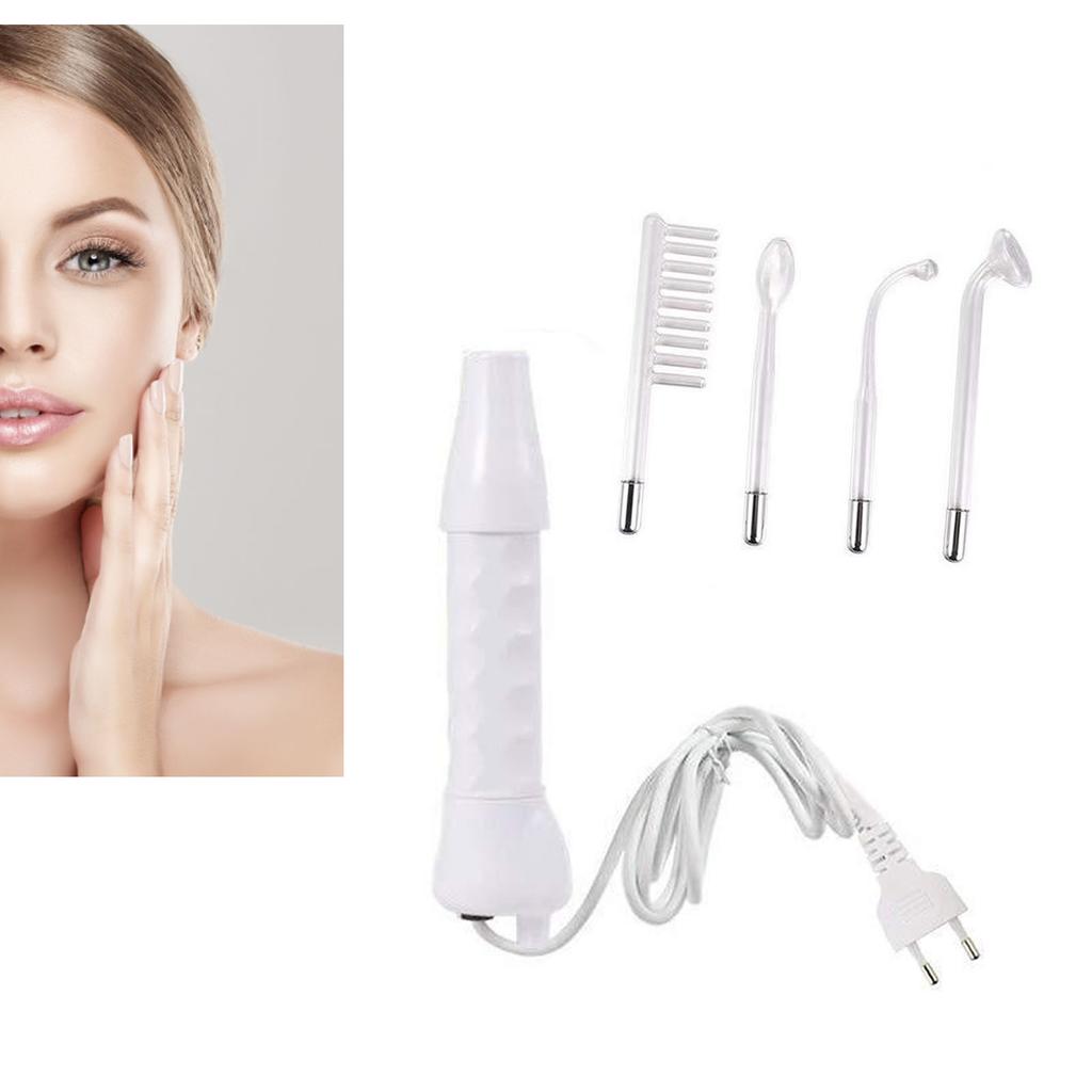 Bacchetta per Terapia della Pelle ad Alta Frequenza 4 Pezzi Tubo Pettine Rimozione Acari Trattamento Acne Macchina Viso per Cura del Viso