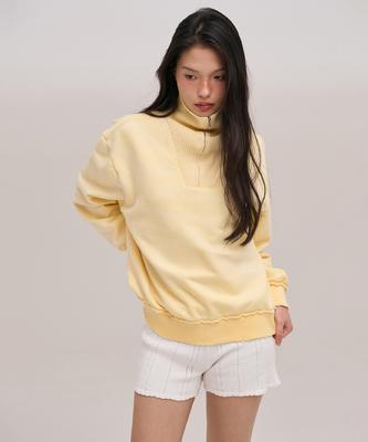 Jolliangbol Quarterneck Knit Point Sweatshirt (Yellow)
