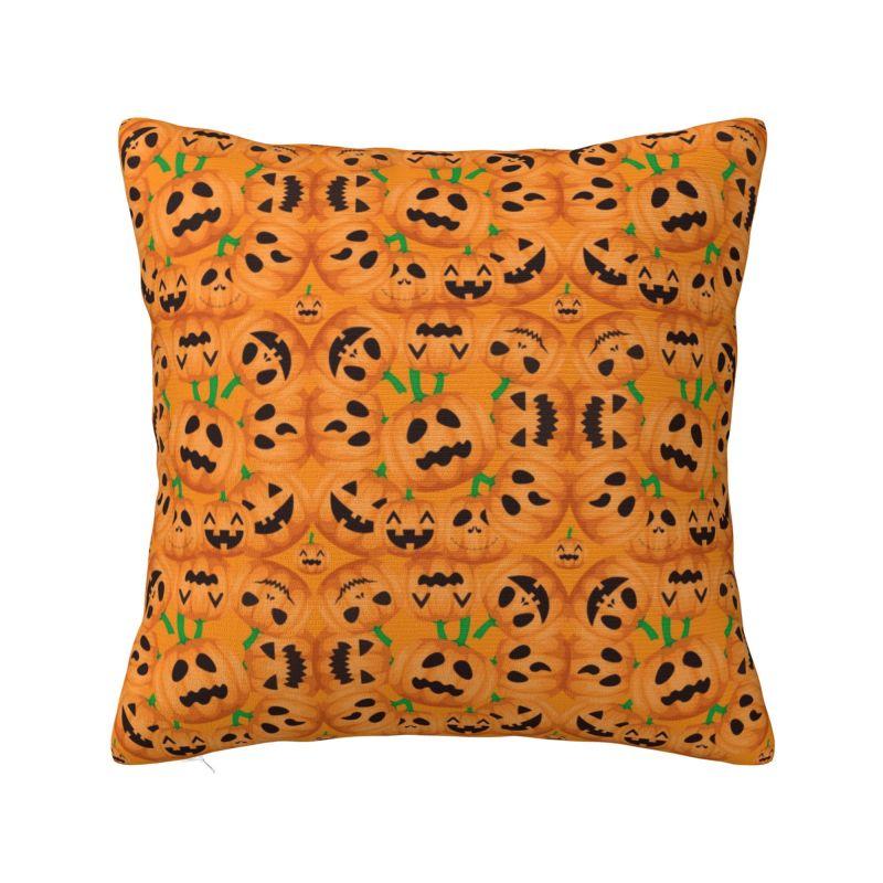 Custom Halloween Pumpkin Witch Skull Pattern Pillowcase Luxury Cushion Cover Car Pillowcase