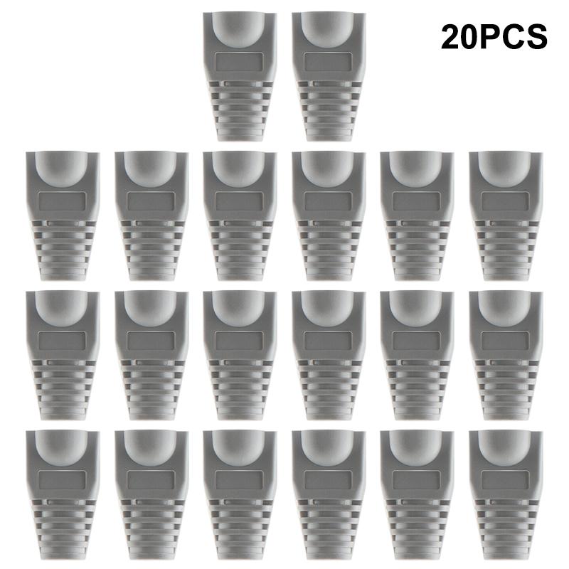 20pcs OD6.5 Cable Connector Plug Cover CAT5E CAT6 RJ45 Ethernet Network Cable 10 Colors Strain Relief Boots RJ45 Connector Caps