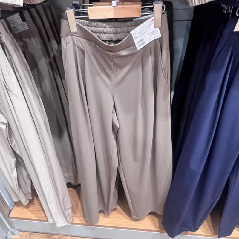 

Women s Japanese Style Wide Leg Stretch Pants - Sun Protection, Cool Feel, Casual Wear for Spring/Summer 2025 M темно-синього кольору