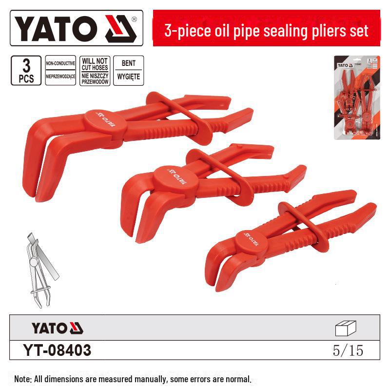 

Набор из 3-х хомутов для автомобильных масляных труб YATO - Пластиковые плоскогубцы YT-08403, 3-piece curved nozzle set