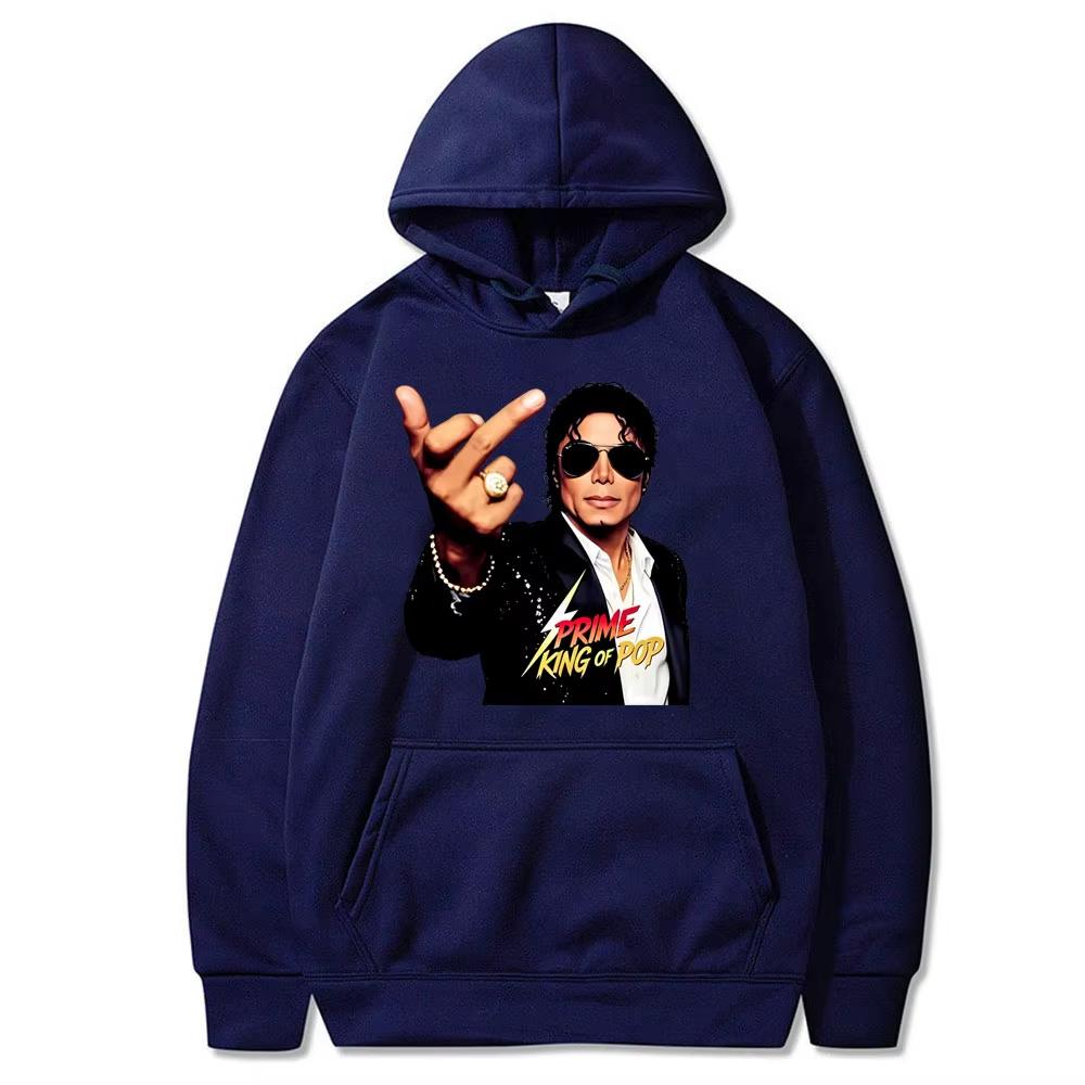 Hot Sale Michael Jackson Middle Finger Graphic Print Hoodie Men Women Retro Gothic Rock Sweatshirt Fashion Pullover Loose Casual Oversized Sweatshirt