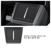 Patterned Silicone Mat Smoked Clear Storage Box Armrest Hidden Privacy Tray For Tesla Model Y L 2026 Long Wheelbase LWB 6Seater