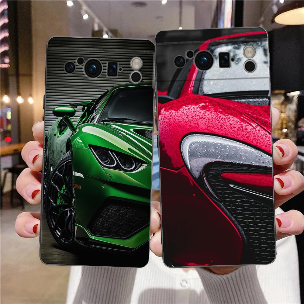 Super Car Sport Phone Case For Google Pixel 8 7 6 Pro 8A 6A 7A 5G Soft Silicone Shockproof TPU Black Cover Fundas