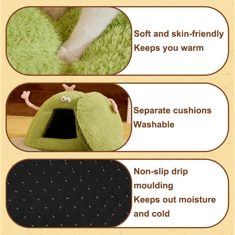 Winter Katzenbett für Halloween Warme Häuser Zubehör Betten Kissen Haustierzubehör Hundematte Waren Alles Korb Dinge Monsterhaus