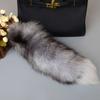 40Cm Real Fox Fur Tail Large Long Natural Fur Tail Keychain Pendant Cosplay Tail Cute Wolf Fox Tail Fur Car Keychains For Women