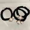 2pcs/Set Pearl Hair Ties Pendant Geometric Skinny Scrunchies Rubber Band Elastic Hair Band Women Hair Accessories Daily Headwear