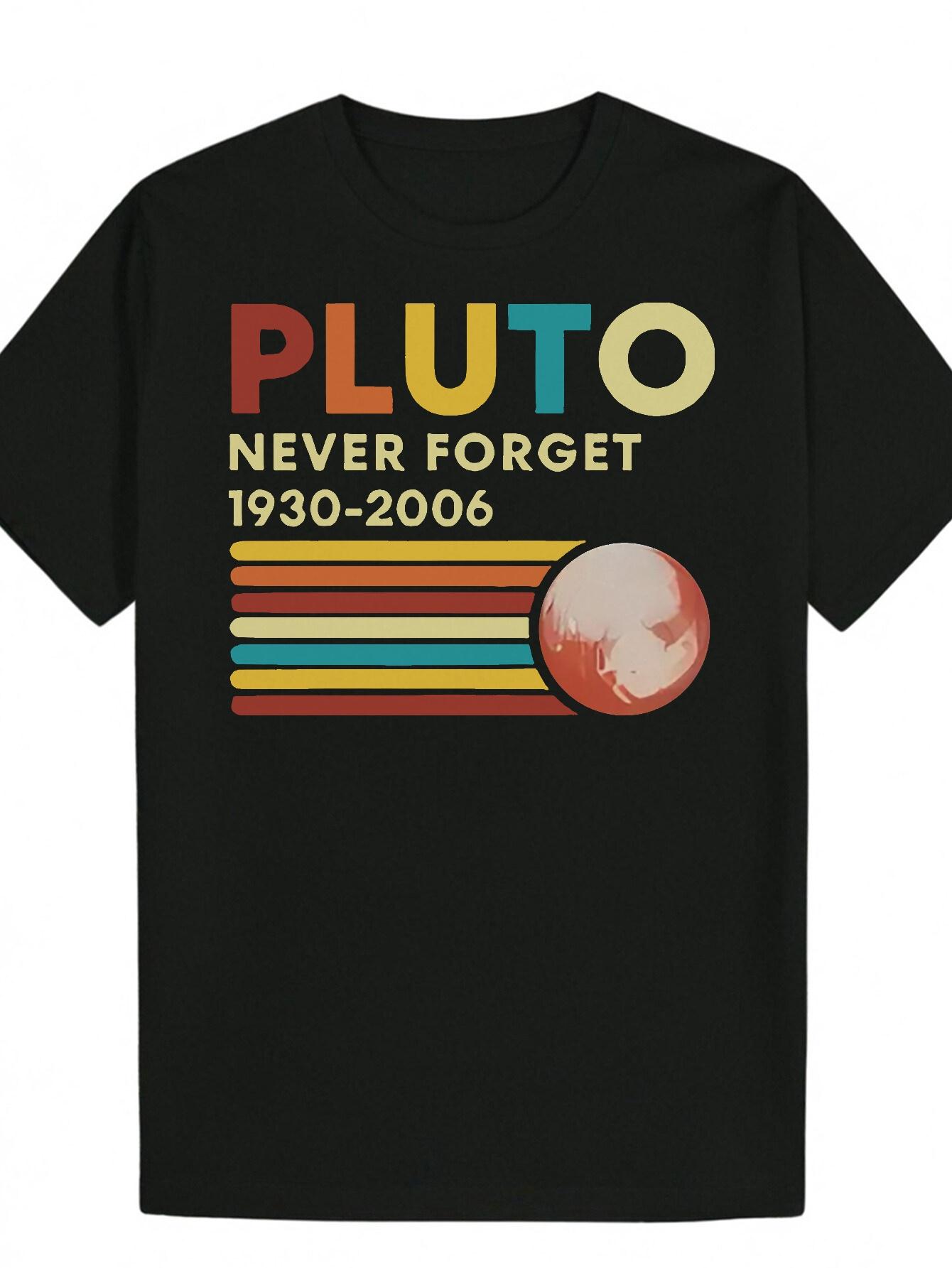 Graphic T-shirt - Pluto Never Forget 1930-2006 Retro Space Design S