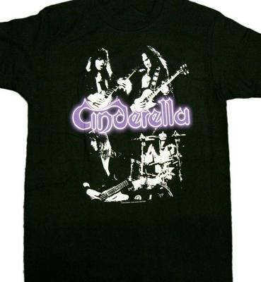 T-shirt Nera in Cotone Vintage Banda di Cenerentola Uomo Unisex Tutte le Taglie S-5XL