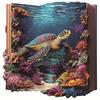 Wooden Puzzle for Adults -The Turtle In the Book Puzzle, Unique Shape Wooden Jigsaw Puzzles, Modern Art Home Decor