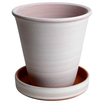 Mikawayaki KANEYOSHI Pot In Domestic Ceramic Flower Pot Koharu White Bisque with 6 Plate [Made Japan/Reliable Quality] No.