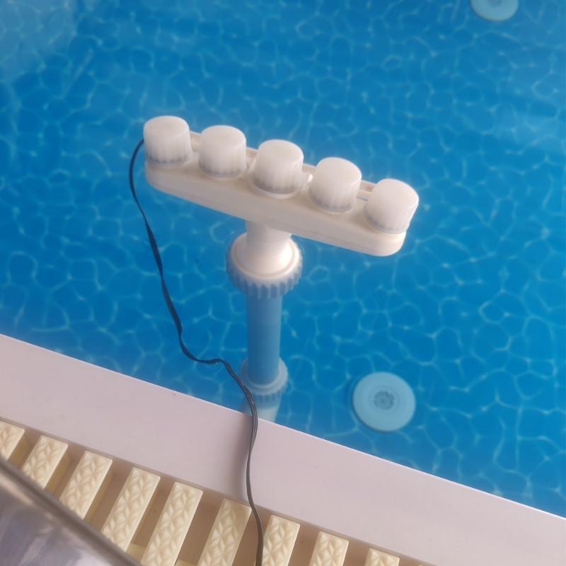 Solar Pool Fountains with 7 Color LED Lights 360 Degree Pool Waterfall Sprinkler Rechargeable Outdoor Pond Water Fountains