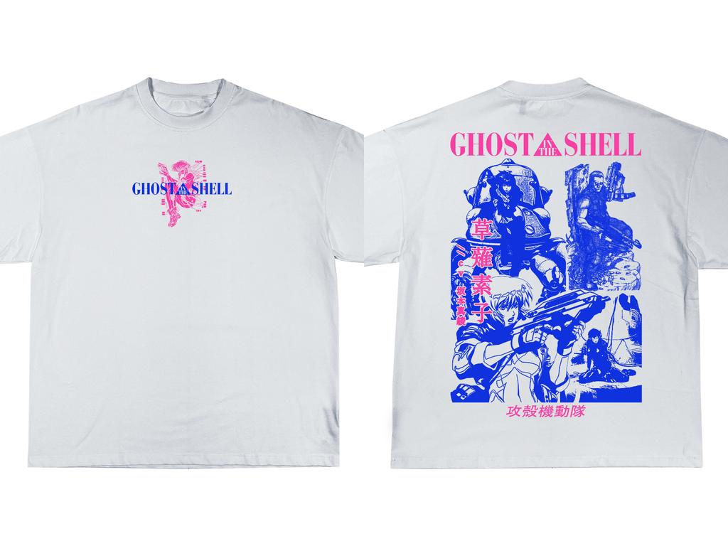 Ghost in The Shell T-shirts Men's Anime Oversized Graphic T-Shirt Japanese Old School Anime T-shirt Y2k Women's Clothes Male Top