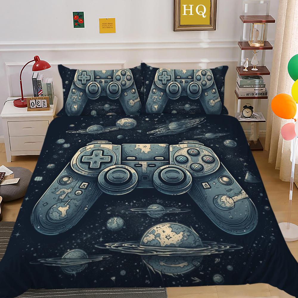 Bedding Sets High Quality Polyester Game Handle Printed Bed Cover Polyester Bedspreads Cool Home Textiles Single Size Pillowcase