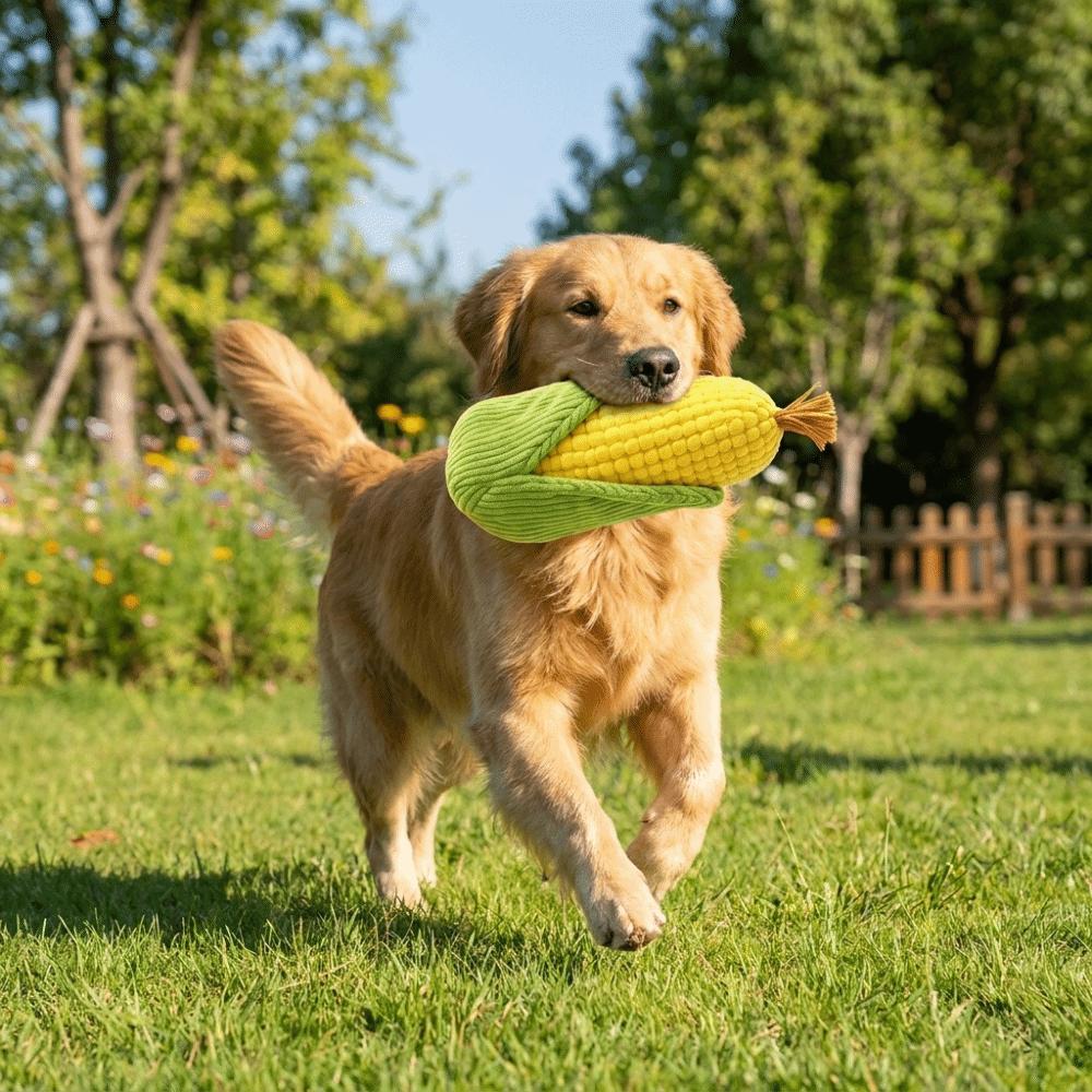 Sounding Dog Plush Chew Toy Simulated Corn Squeaky Puppy Toy Chew Squeak Toy  Training Toy
