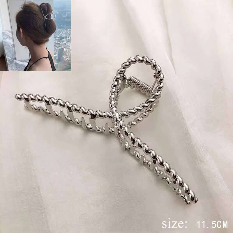 Einfache Metall Ausgehöhlte Geometrische Kralle Damen Elegantes Haaraccessoire Kreuz Krabbe Badeclip Für Frauen Mode Mädchen Kopfschmuck
