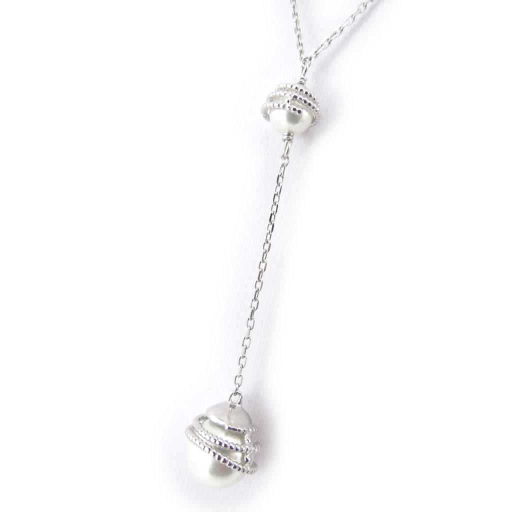 Les Trésors De Lily [J9378] - Silver Necklace 'Sissi' Silver White - 6 and 9 Mm Pearls