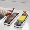 1pc Kitchen Dishcloth Sponge Drain Rack Sink Edge Storage Shelf Narrow Cloth Small Steel Wire Ball Tray Basket.
