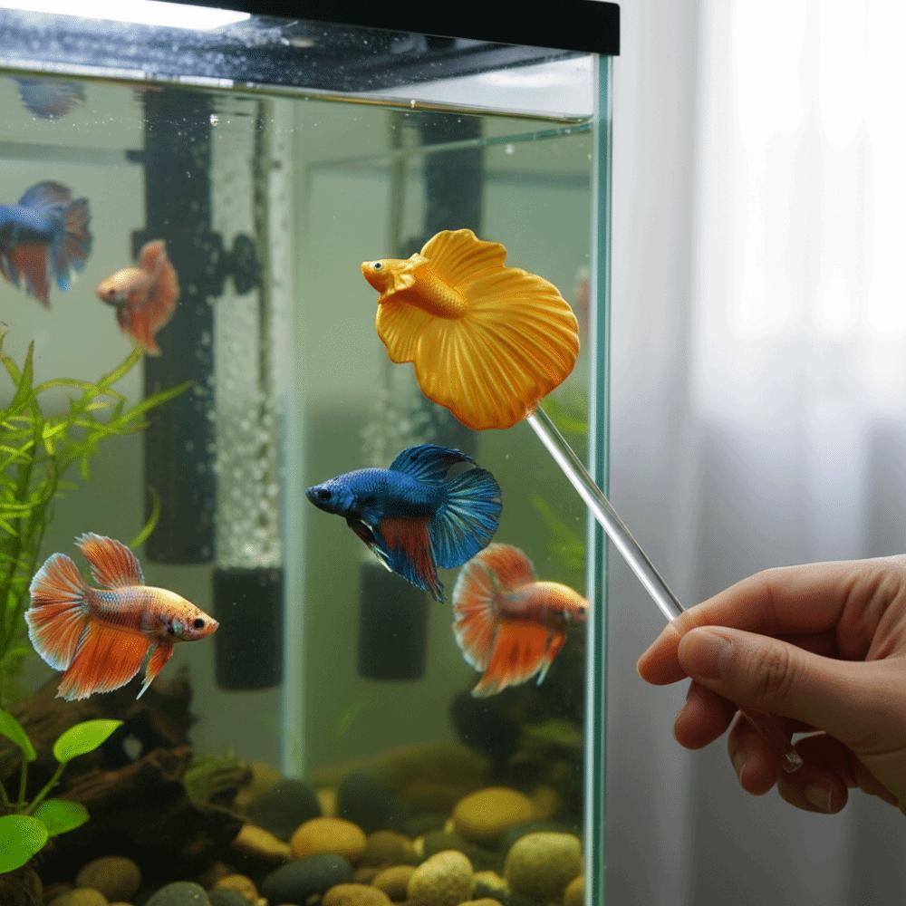 Colorful Teasing Fish Stick Fish Shaped Simulation Betta Stick Fish Training Stick  Teaser Toy