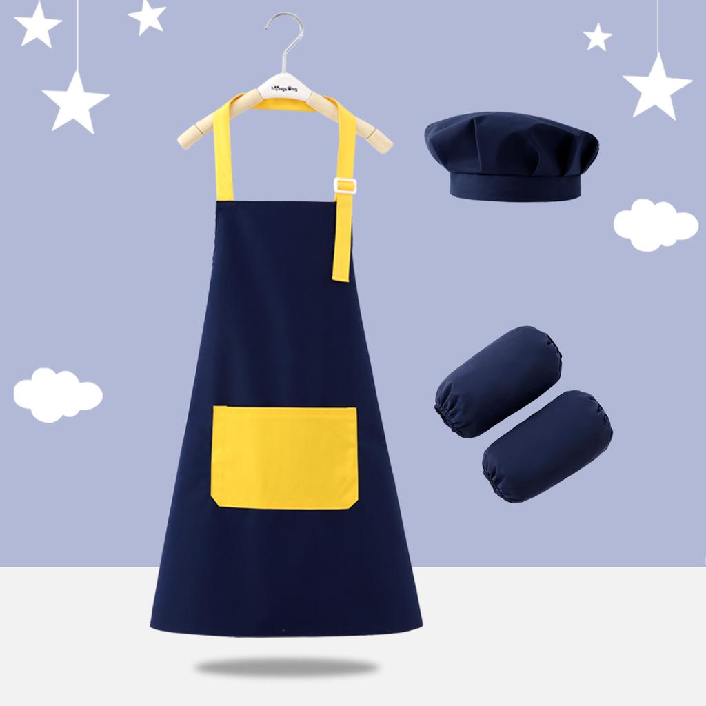 2PCS/3pcs Children's Waterproof Apron, Kindergarten Studio Chef's Clothing Baking Experience Clothes, Reverse Cover Chef's Hat