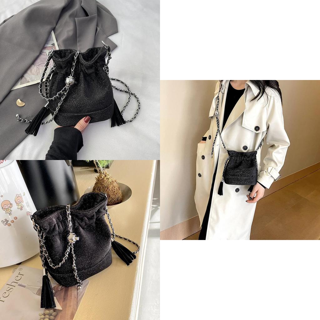 2023 New Retro Stylish Black Portable Women's Bucket Bag With High-end Feel