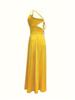 Dames Zomer Spaghetti Bandjes V-Hals Backless Maxi Jurk, Mouwloos