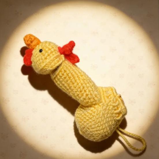 Yousheng Handmade Crochet Peter Heater Gag Gift for Men Funny Novelty Chicken/Raccoon Design Warmer Humorous Prank Gifts for Adults Husbands