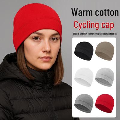 Windproof & Warm Cycling Hat with Wide Brim – Men's Outdoor Sports Cotton Forehead Protector, Helmet-Compatible