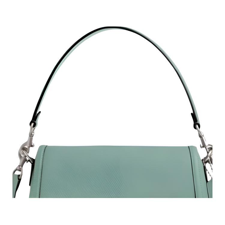 Coach Legacy 26 Logo Leather Shoulder Tote Bag Medium Light Green Women Tote Bag CU099-LHAQM