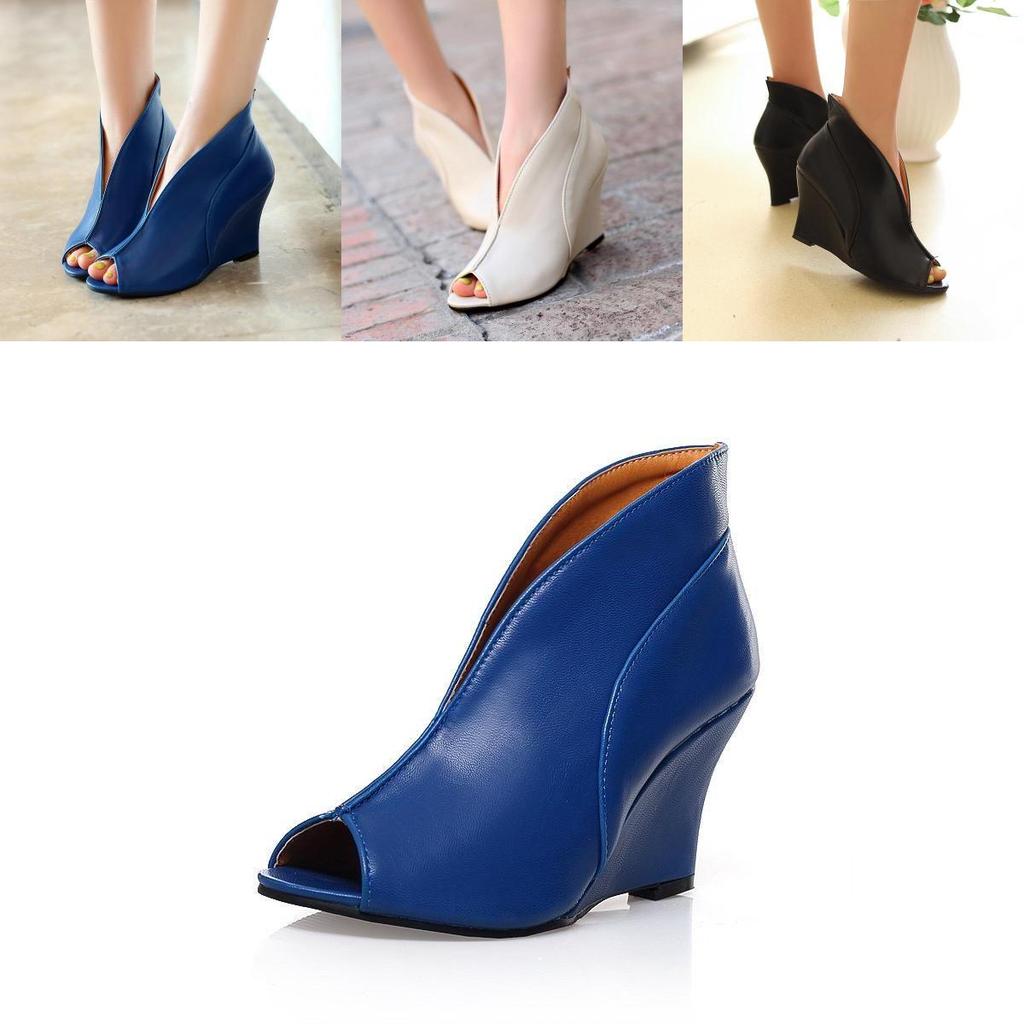 New Fashion Women High Heel Fish Mouth Sandals Shoes Wedge With Classic Appeal
