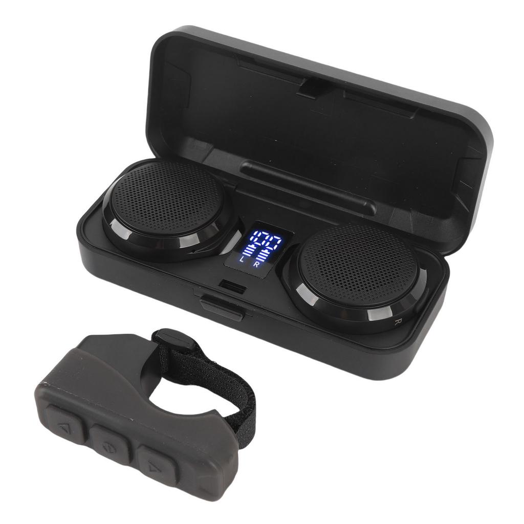 Motorcycle Bluetooth Headset with Charging Case Remote Control 50 Hours Battery Life Wireless Helmet Speaker for