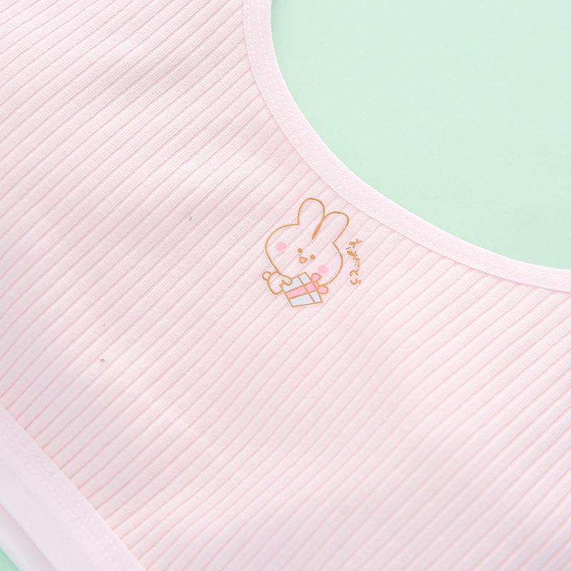 Reggiseno da allenamento in cotone a doppia faccia con spalline larghe per bambine delle scuole elementari