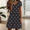 Women V Neck Watercolor Hydrangea Printed Plus Size Summer Loose Dress