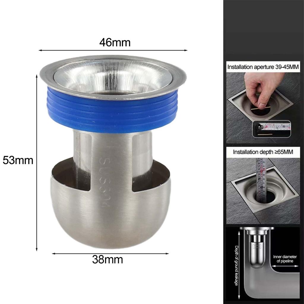 Advanced Control 304 Stainless Steel Drain Backflow Preventer Shower Floor Drain