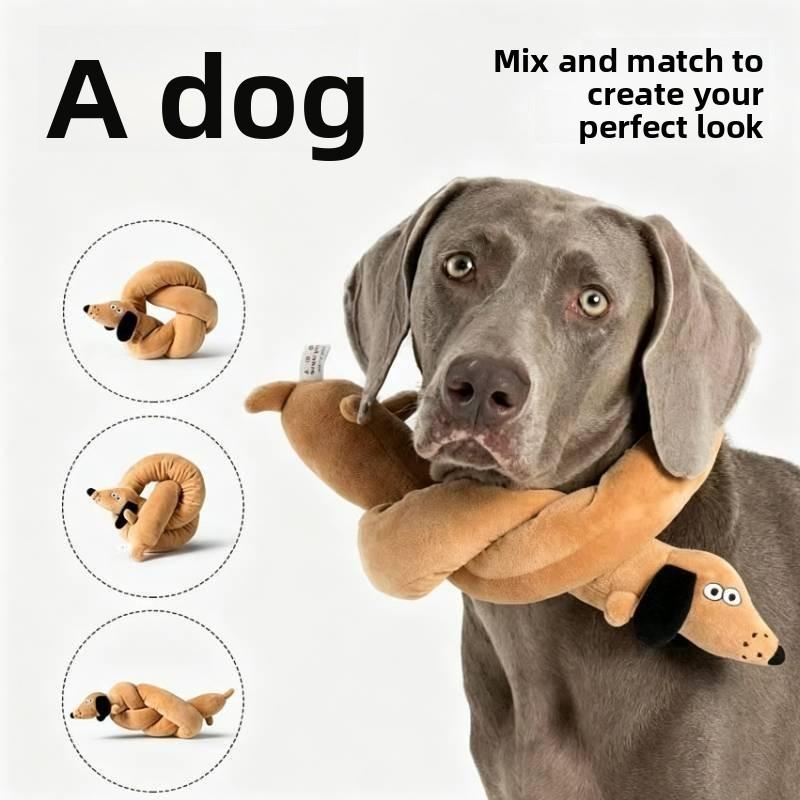Soft Crystal Material Long Dog Plush Toy With Voice Feature For Kids