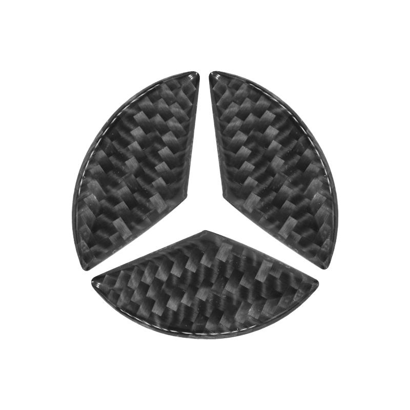 OLV5 Carbon Fiber Car Logo Steering Wheel Airbag Decal Trim Stickers Interior Accessory For Mercedes-Benz GLA CLA New C E Class 16-19