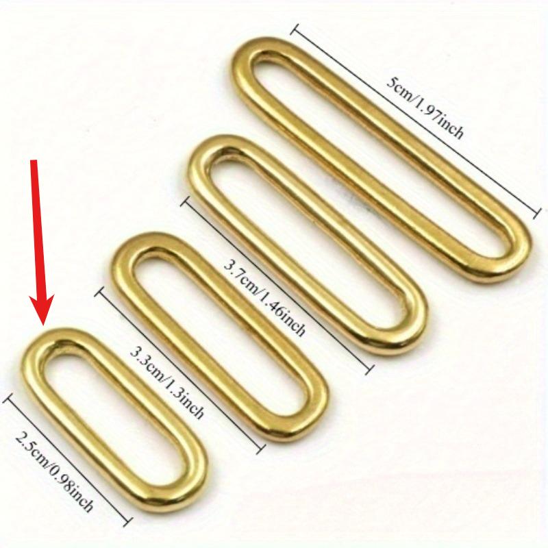 2pcs Molded Cast Solid Brass Oval Loop Ring Buckle Leather Craft Bag Luggage Shoulder Strap Webbing Belt Strap Keeper