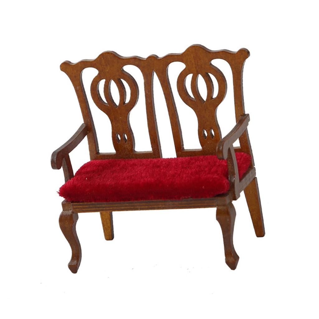 1/12 Dollhouse Miniature Sofa Chair with Cushion Furniture Model Figure For Living Room And Bedroom Scene Decoration