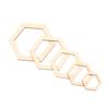 205Pcs Hexagonal Wooden Cutouts 5 Sizes Light Durable Odourless Blank Wood Pieces for Decoration