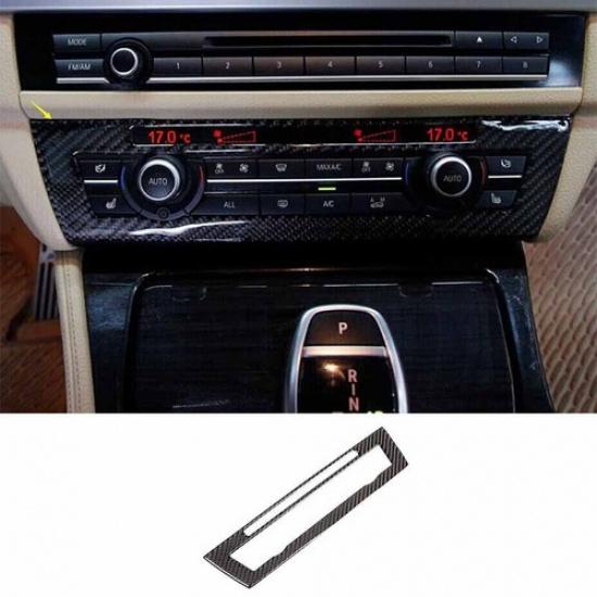 Real Carbon Fiber Cover Trim For BMW 5 Series 2011-17 AC Button Control Central