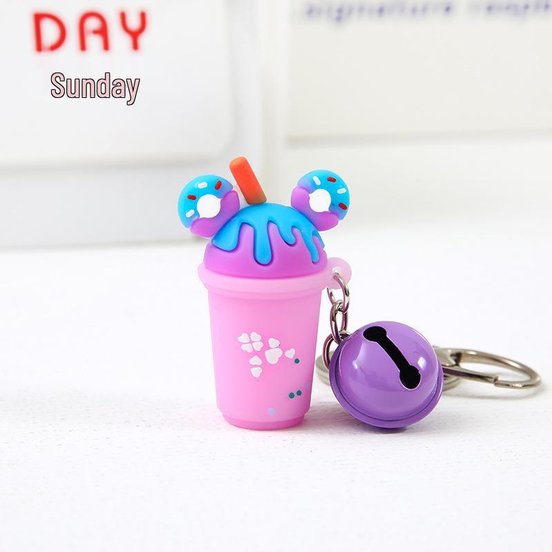 Adorable Baby Bottle Keychain - Cute Cartoon Charm for Bags and Car Keys