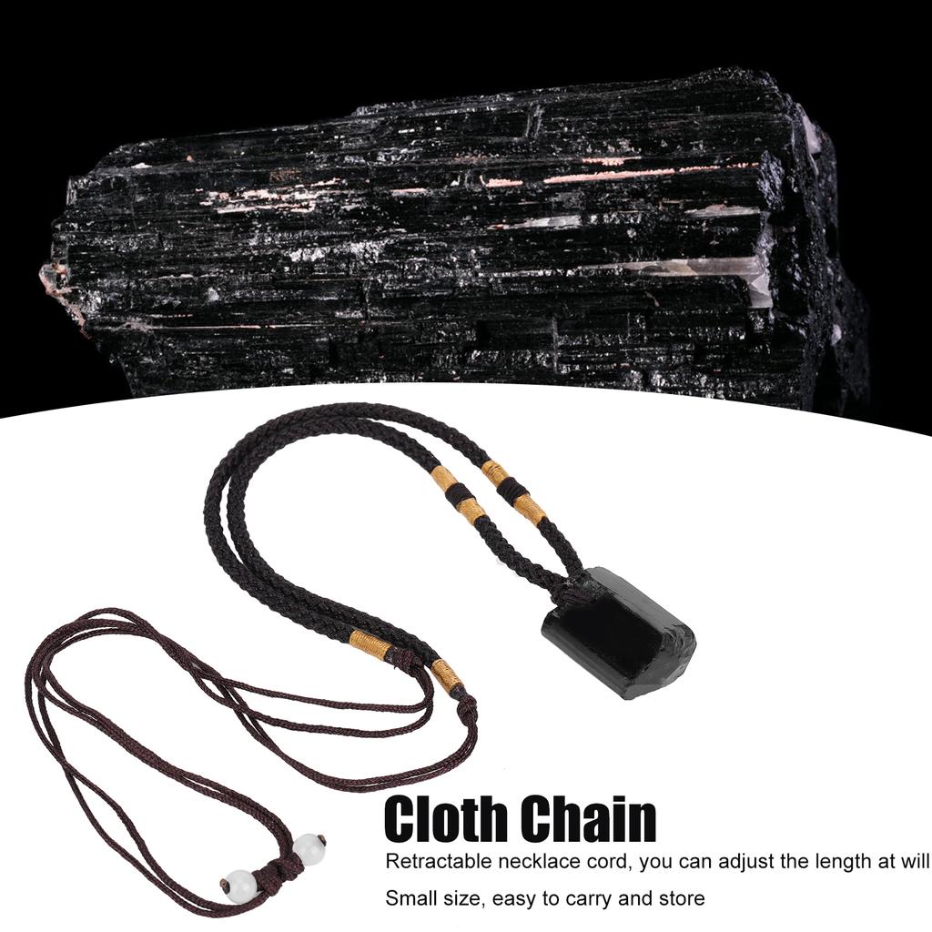 4Pcs Tourmaline Pendant Necklace Sweater Chain Adjustable Cord Cloth Accessory