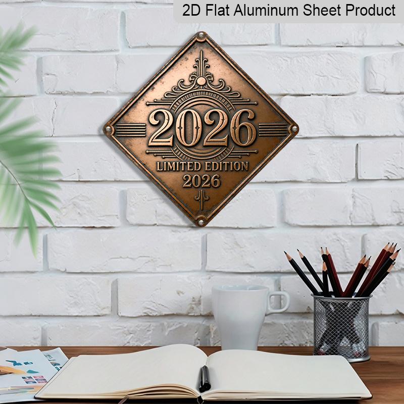 2D Flat - 1pc Vintage 2026 Limited Edition Collectible Gift for Father | Vintage Metal Aluminum Sign, Suitable for Study, Office, Entryway, Hallway