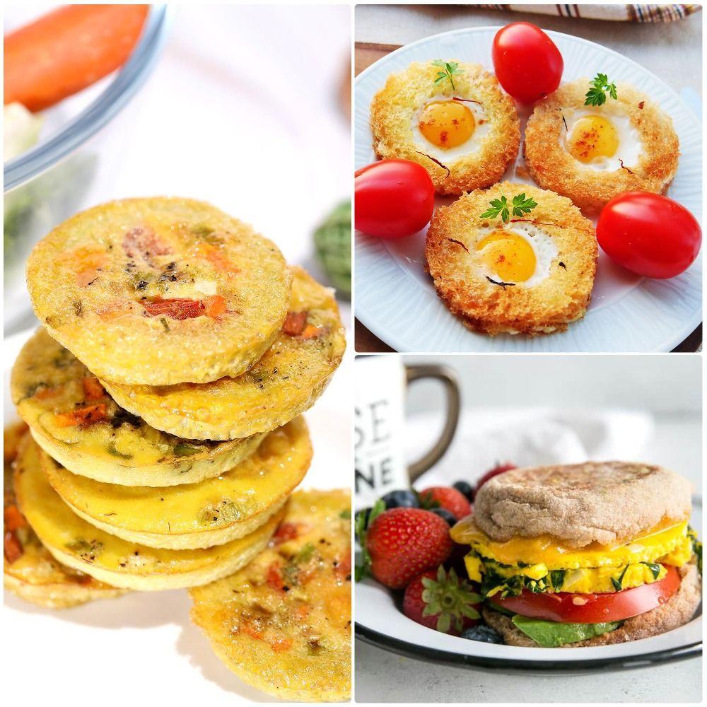 6-Cavity Silicone Egg Molds Food-Grade Heat-Resistant Baking Cake Molds Reusable DIY Baking Tray for Sandwich Whoopie Pies