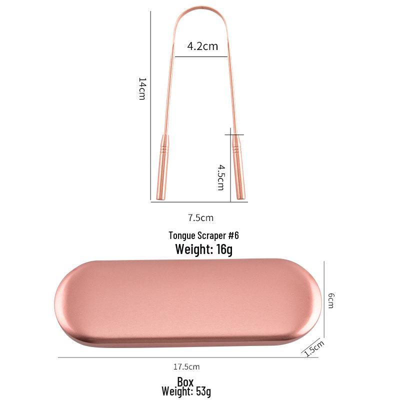Pure Brass U-Shaped Tongue Scraper and Cleaner for Bad Breath and Thick Coating